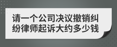 请一个公司决议撤销纠纷律师起诉大约多少钱