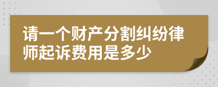 请一个财产分割纠纷律师起诉费用是多少