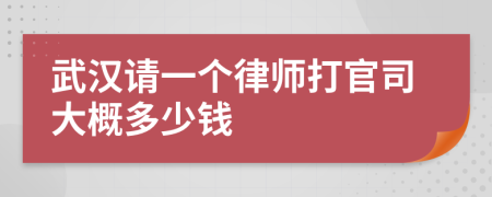 武汉请一个律师打官司大概多少钱