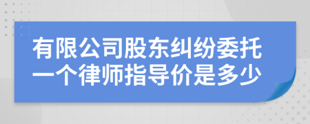 有限公司股东纠纷委托一个律师指导价是多少