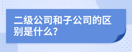 二级公司和子公司的区别是什么？