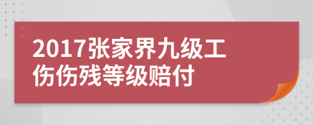 2017张家界九级工伤伤残等级赔付