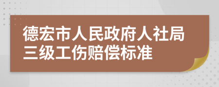 德宏市人民政府人社局三级工伤赔偿标准