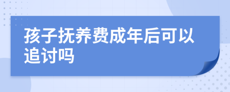 孩子抚养费成年后可以追讨吗