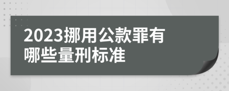 2023挪用公款罪有哪些量刑标准