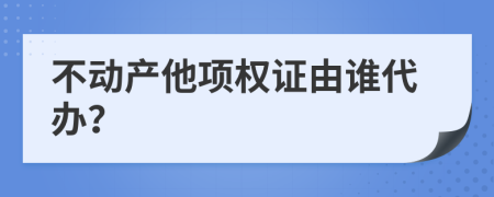 不动产他项权证由谁代办？