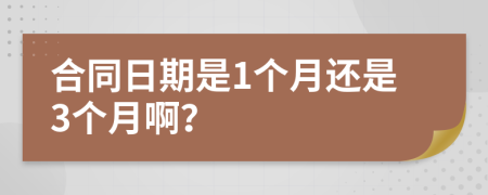 合同日期是1个月还是3个月啊？