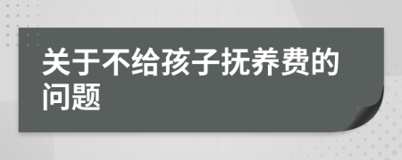 关于不给孩子抚养费的问题