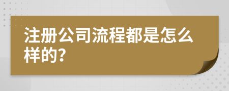 注册公司流程都是怎么样的？