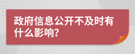 政府信息公开不及时有什么影响？
