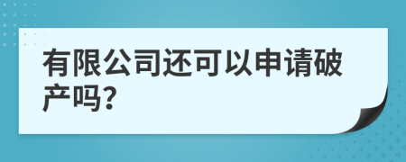 有限公司还可以申请破产吗？