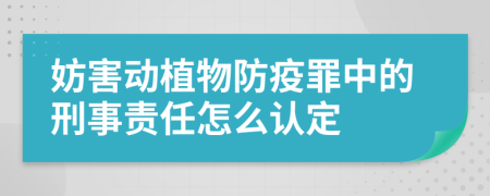 妨害动植物防疫罪中的刑事责任怎么认定