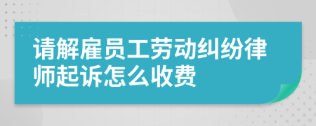 请解雇员工劳动纠纷律师起诉怎么收费