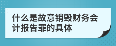 什么是故意销毁财务会计报告罪的具体