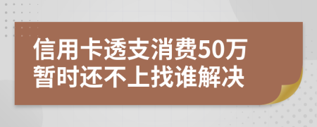 信用卡透支消费50万暂时还不上找谁解决