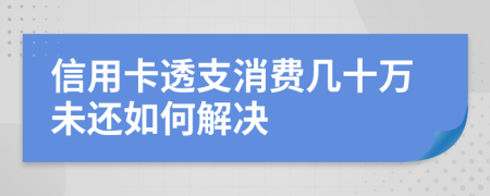 信用卡透支消费几十万未还如何解决