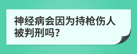 神经病会因为持枪伤人被判刑吗？