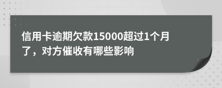 信用卡逾期欠款15000超过1个月了，对方催收有哪些影响