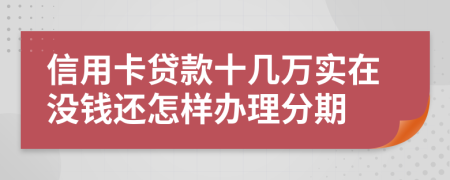 信用卡贷款十几万实在没钱还怎样办理分期