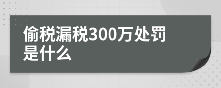 偷税漏税300万处罚是什么