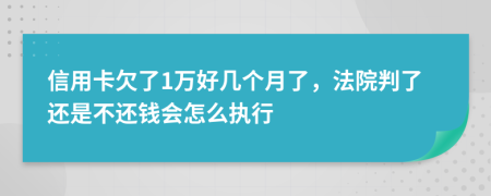 信用卡欠了1万好几个月了，法院判了还是不还钱会怎么执行