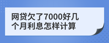网贷欠了7000好几个月利息怎样计算