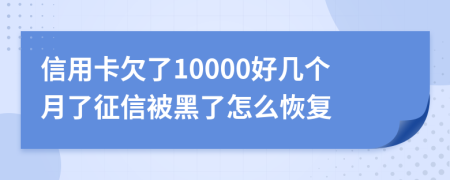 信用卡欠了10000好几个月了征信被黑了怎么恢复