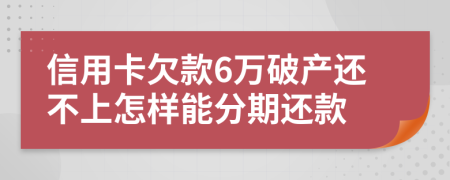 信用卡欠款6万破产还不上怎样能分期还款