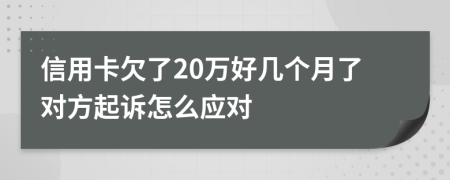 信用卡欠了20万好几个月了对方起诉怎么应对