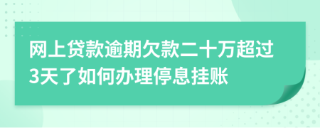网上贷款逾期欠款二十万超过3天了如何办理停息挂账