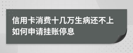 信用卡消费十几万生病还不上如何申请挂账停息