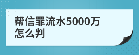 帮信罪流水5000万怎么判