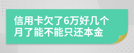 信用卡欠了6万好几个月了能不能只还本金