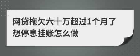 网贷拖欠六十万超过1个月了想停息挂账怎么做