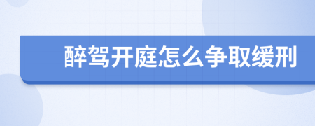 醉驾开庭怎么争取缓刑