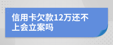 信用卡欠款12万还不上会立案吗