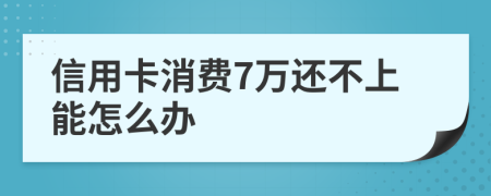 信用卡消费7万还不上能怎么办