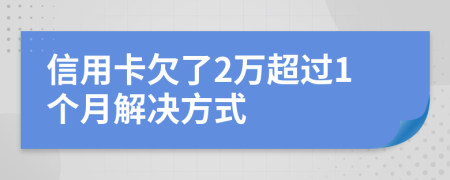 信用卡欠了2万超过1个月解决方式