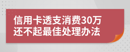 信用卡透支消费30万还不起最佳处理办法