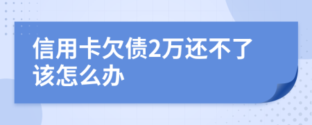 信用卡欠债2万还不了该怎么办