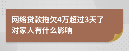 网络贷款拖欠4万超过3天了对家人有什么影响