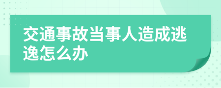 交通事故当事人造成逃逸怎么办