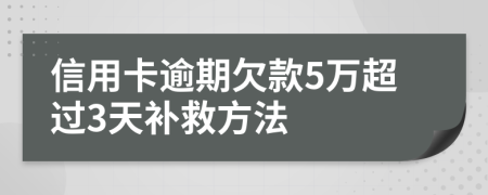 信用卡逾期欠款5万超过3天补救方法