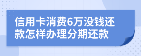 信用卡消费6万没钱还款怎样办理分期还款