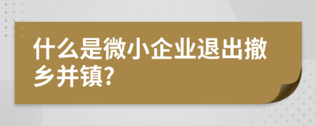 什么是微小企业退出撤乡并镇?