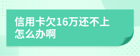 信用卡欠16万还不上怎么办啊