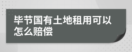 毕节国有土地租用可以怎么赔偿