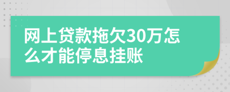 网上贷款拖欠30万怎么才能停息挂账