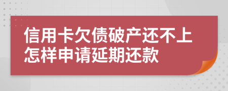 信用卡欠债破产还不上怎样申请延期还款