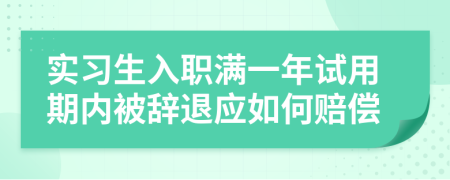 实习生入职满一年试用期内被辞退应如何赔偿